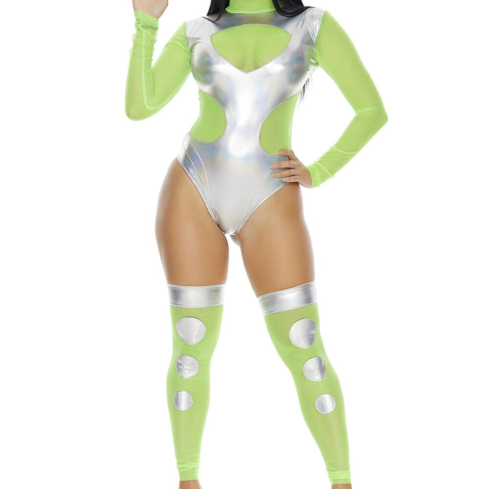 3514 3pc. Alien Adult Sized Costumes, Neon Green, XS/S US